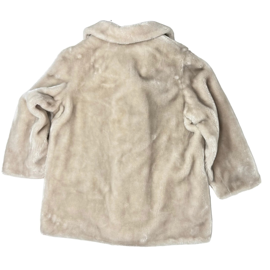 Vintage 60s Borgana Cream Faux Fur Jacket Double Breasted Women’s Medium