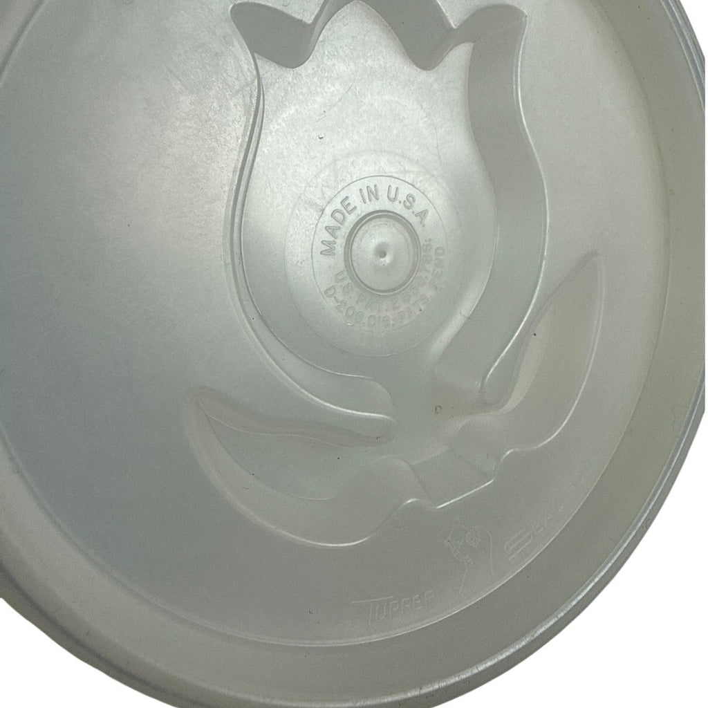 Vintage 70s Tupperware Jel-N-Serve Jello Mold Bowl with Lid Tulip Design 8”