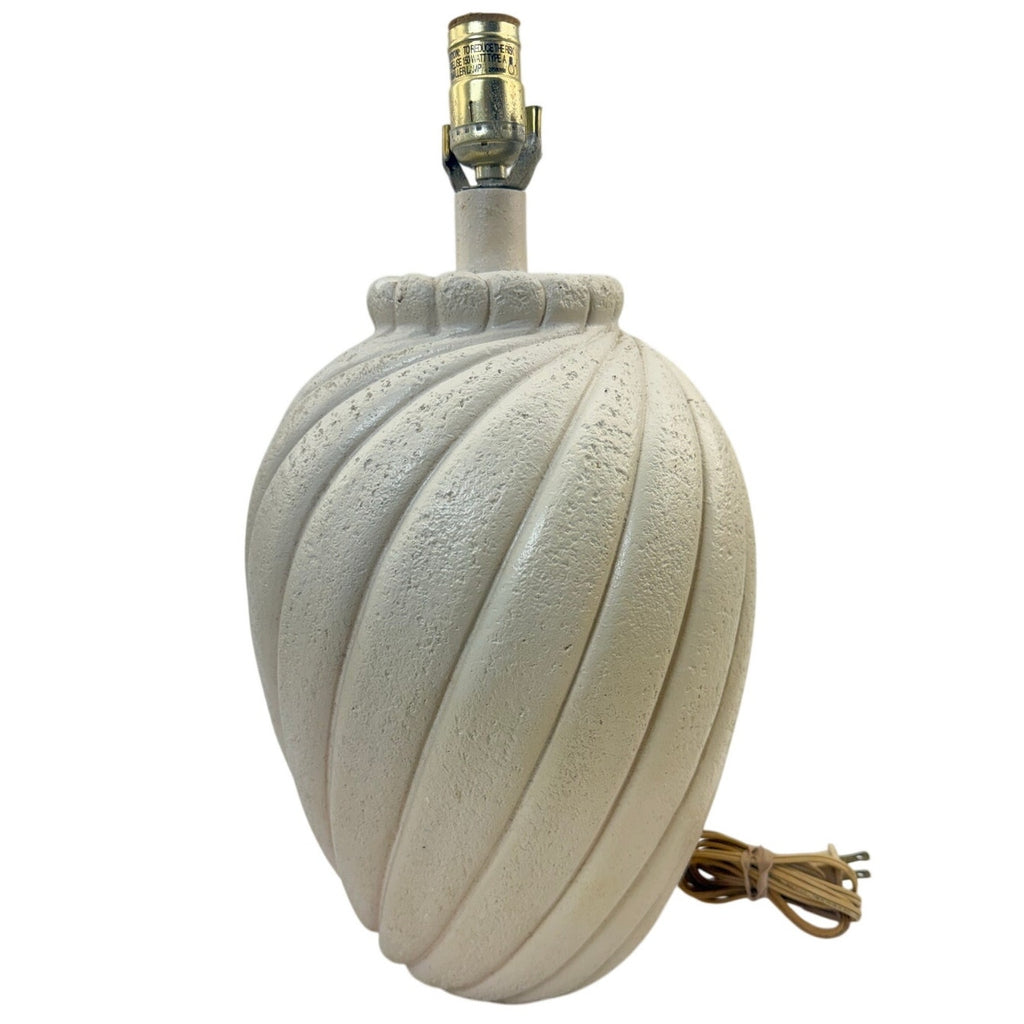 Vintage 80s Beige Plaster Swirl Table Lamp Postmodern