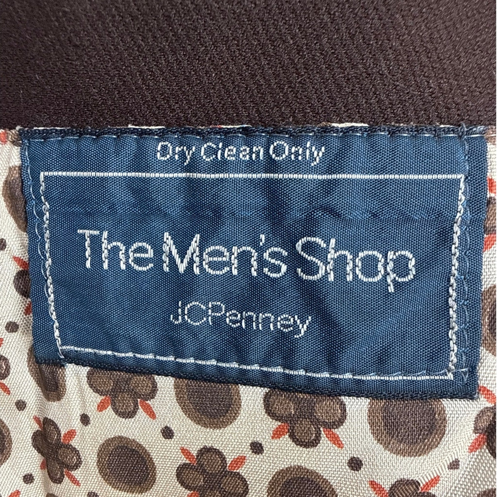 Vintage 70s JCPenney Brown Polyester Knit Blazer Sport Coat Men's 42 Chest