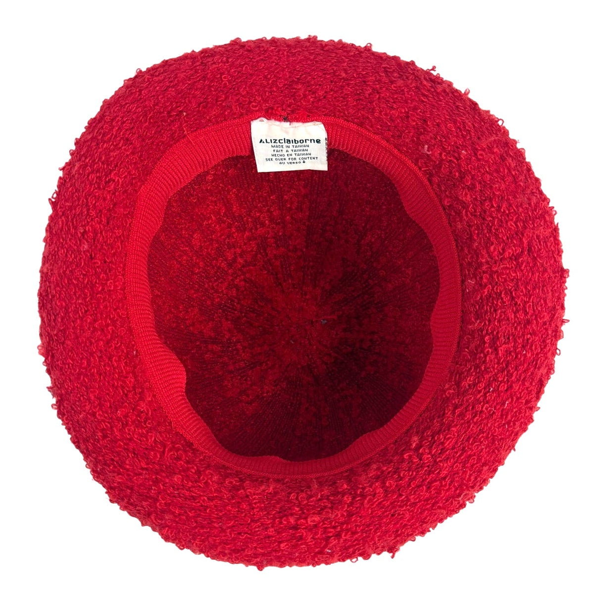 Vintage 90s Liz Claiborne Red Rolled Brim Cloche Hat