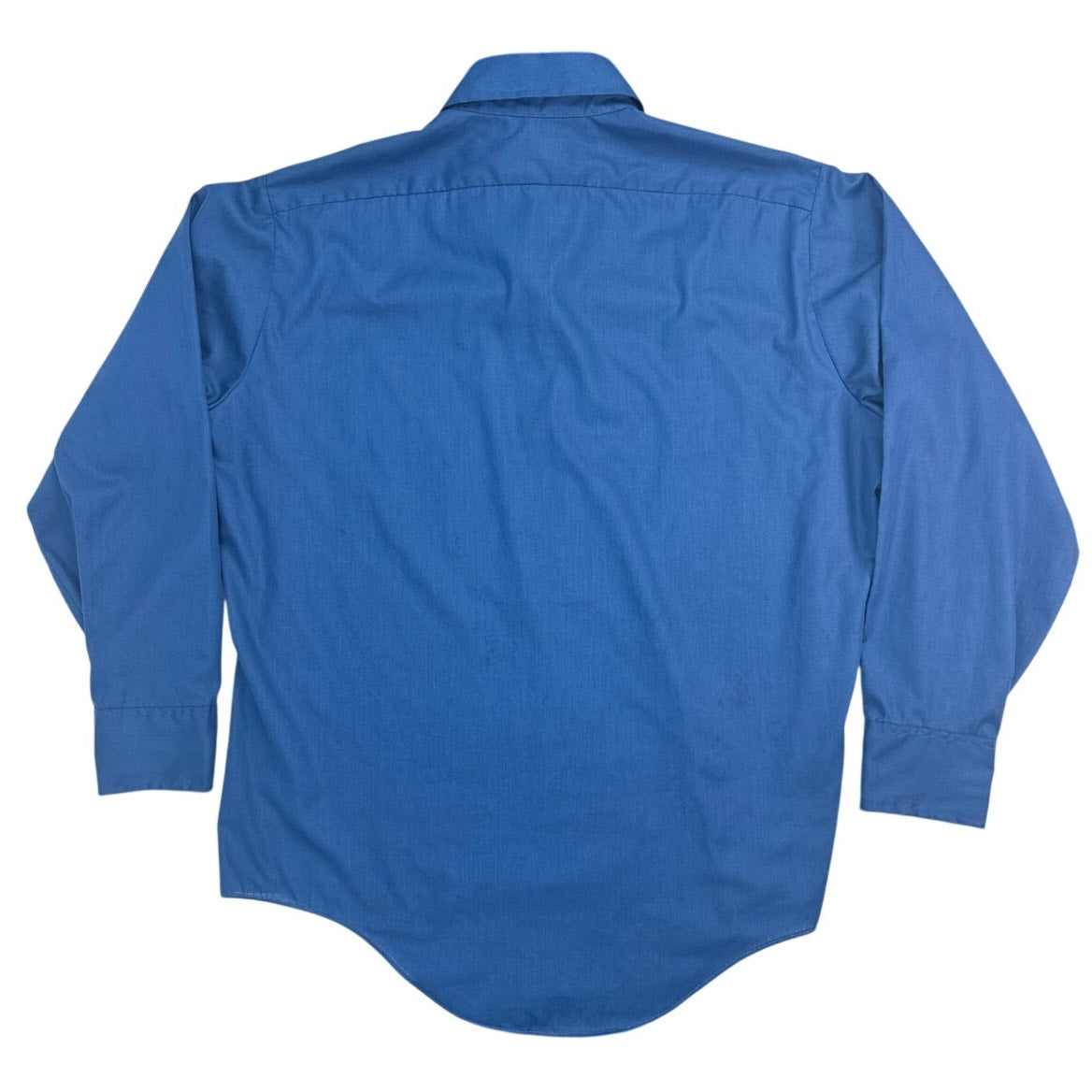 Vintage 1970s Arrow Kent Collection Mens Navy Blue Dress Shirt 16-33