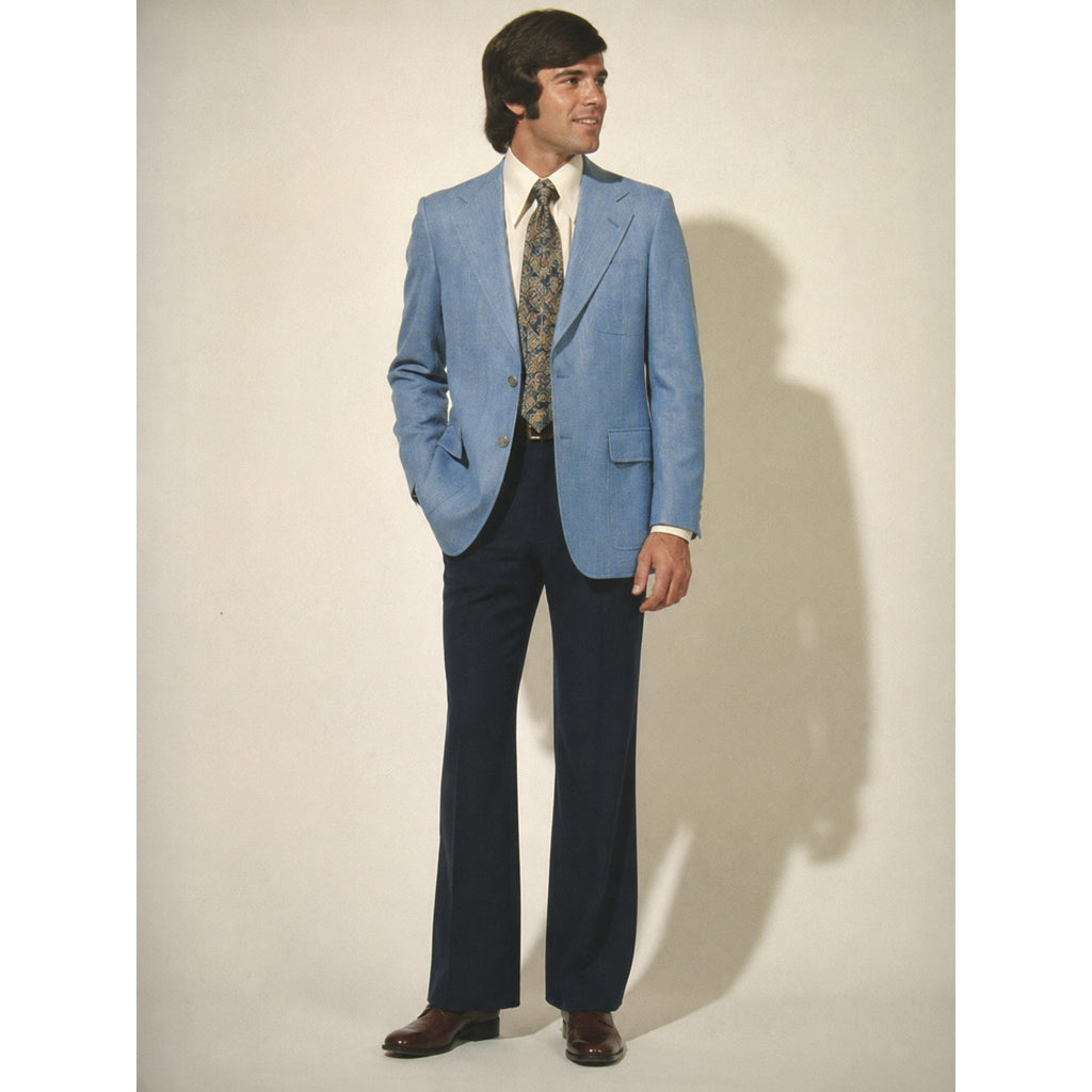Vintage 70s Hart Schaffner Marx Sky Blue Sport Coat Blazer 38 Wool Look