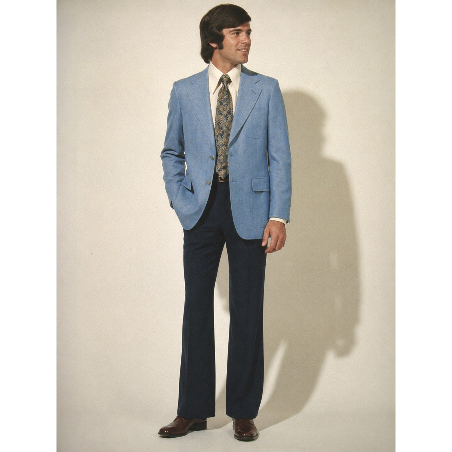 Vintage 70s Hart Schaffner Marx Sky Blue Sport Coat Blazer 38 Wool Look