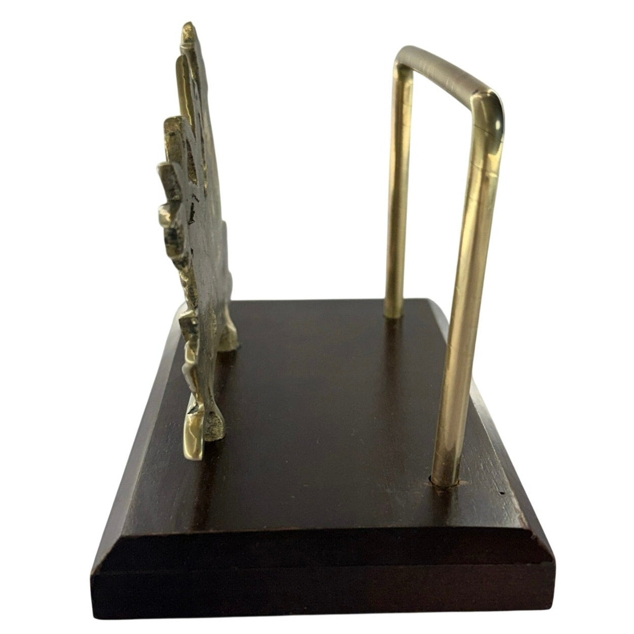 Vintage 70s Pineapple Surfboard Brass Napkin Holder Wood Base Decor