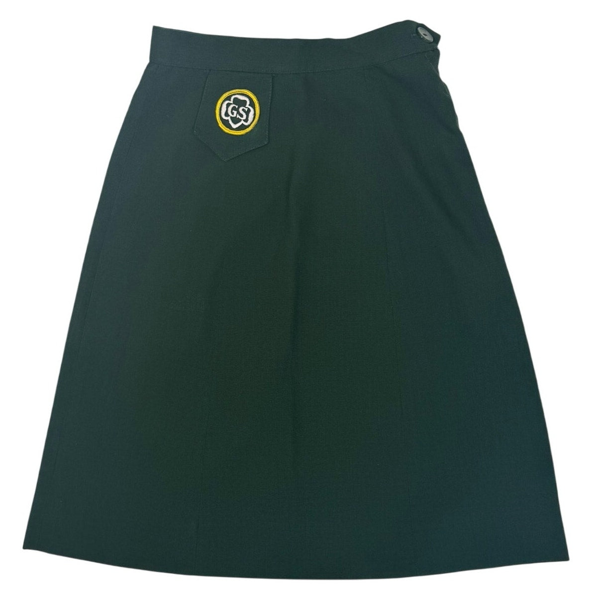 Vintage 1960s Cadette Girl Scout Green Uniform A-Line Skirt Youth 20 Waist