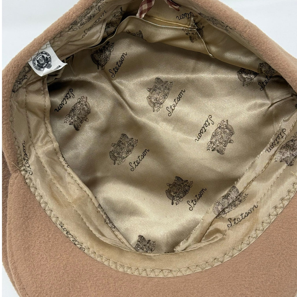 Vintage 60s Stetson Wool Newsboy Hat Men’s Medium Tan Snap Bill Classic Style