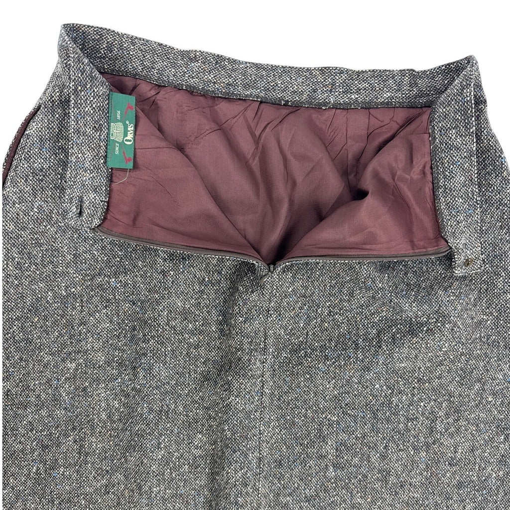 Vintage 90s Orvis Brown Tan Blue Tweed Maxi Skirt Women’s 10