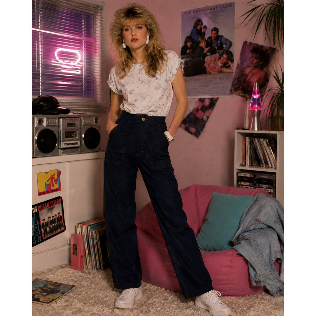 Vintage 1980s Donnkenny Navy Carpenter Pants Women's 28 Deadstock