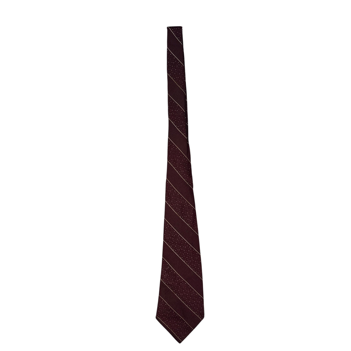 Vintage 1940s Joe Weiner Wine Burgundy Striped Rayon Men's Tie 3.5” x 46.5”