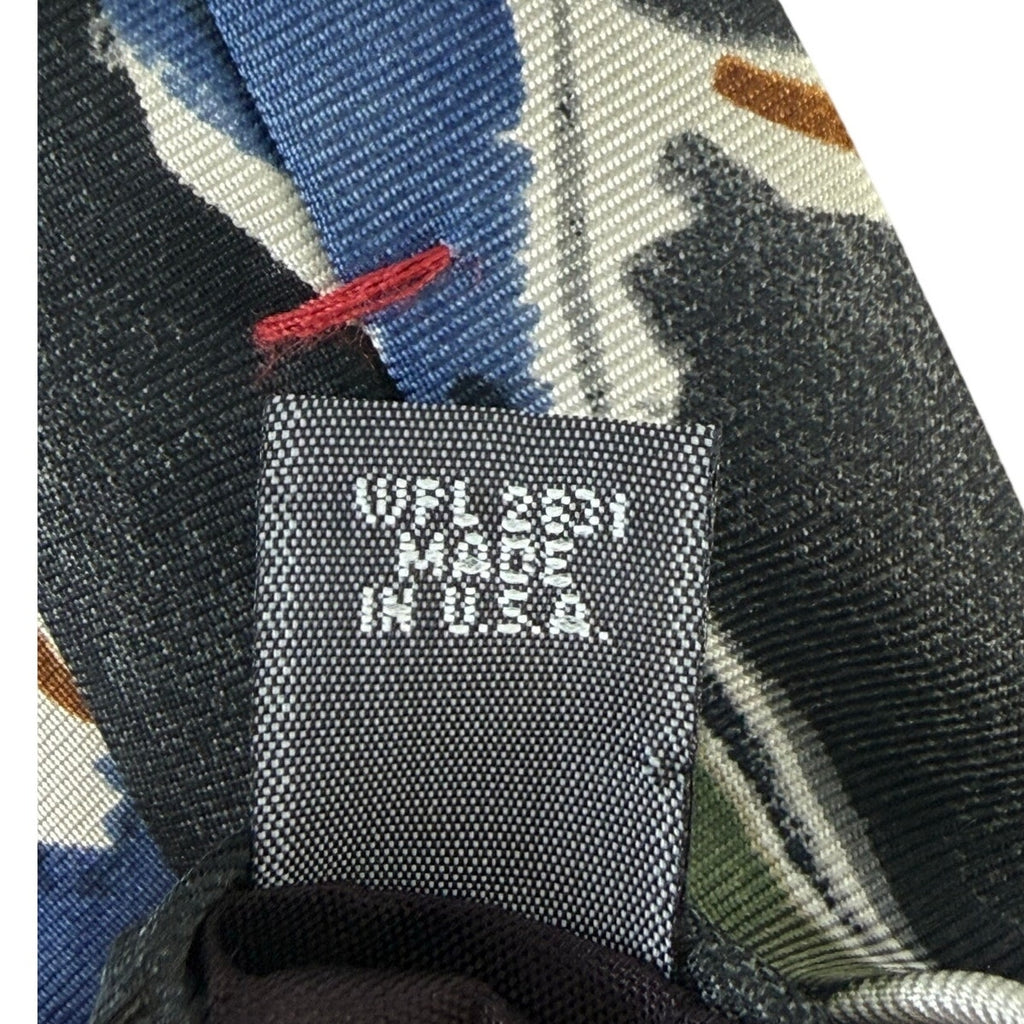 Vintage 90s T-Time Golf Silk Necktie USA Made Wide Artistic Mens Tie 59x4