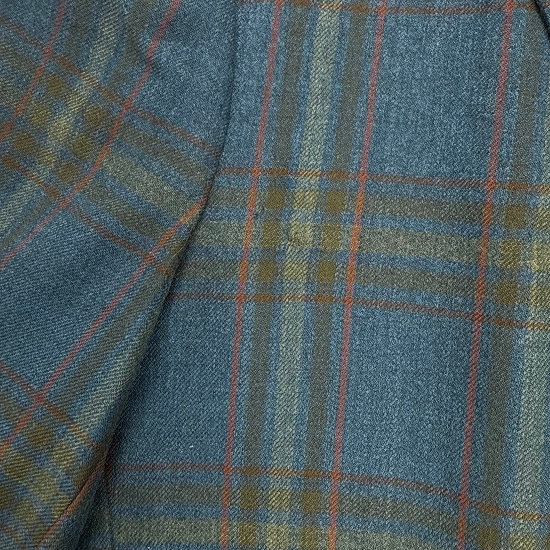Vintage 70s Curlee Blue Plaid Wool Sport Coat Men’s 42