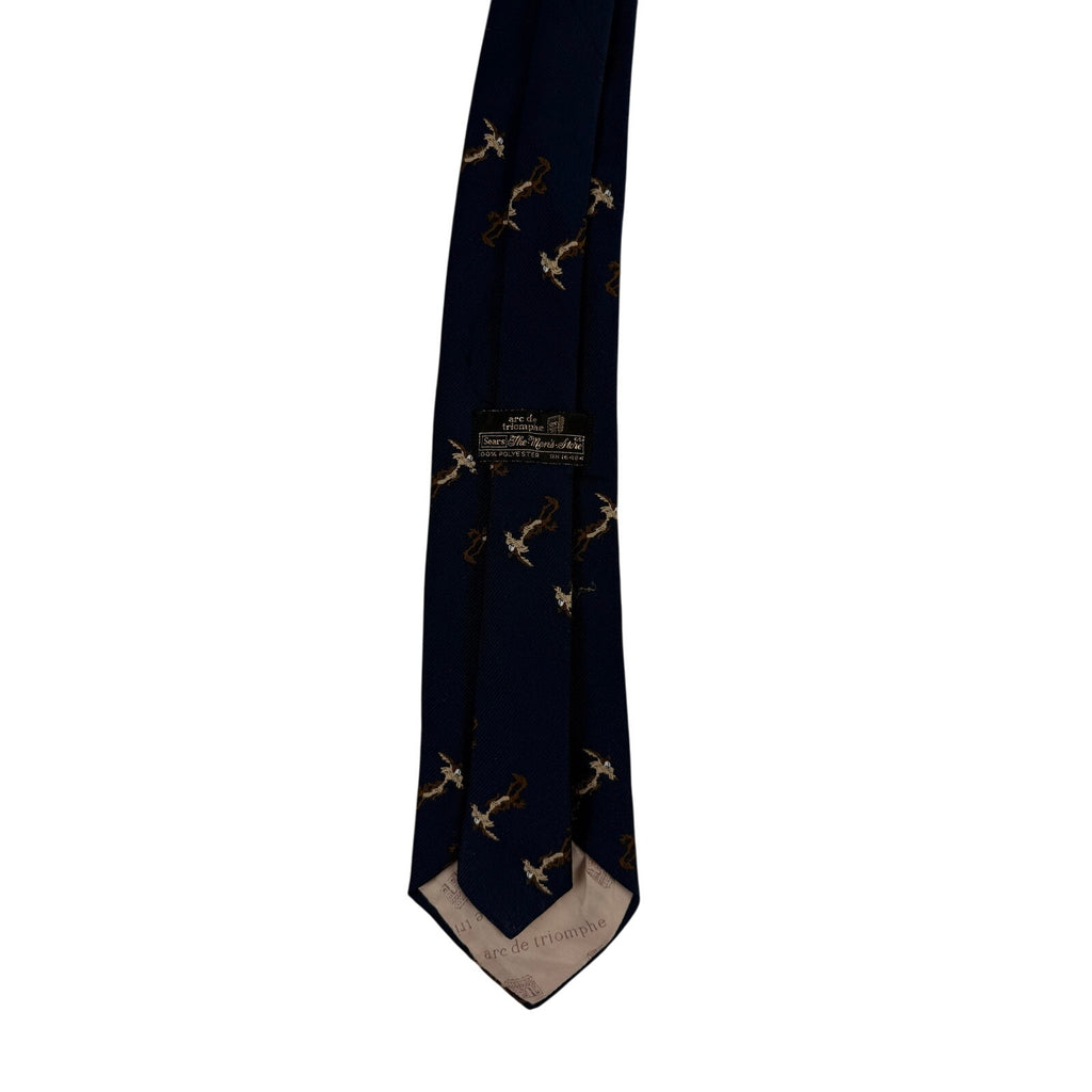 Vintage 90s Sears Looney Tunes Wile E Coyote Navy Blue Necktie