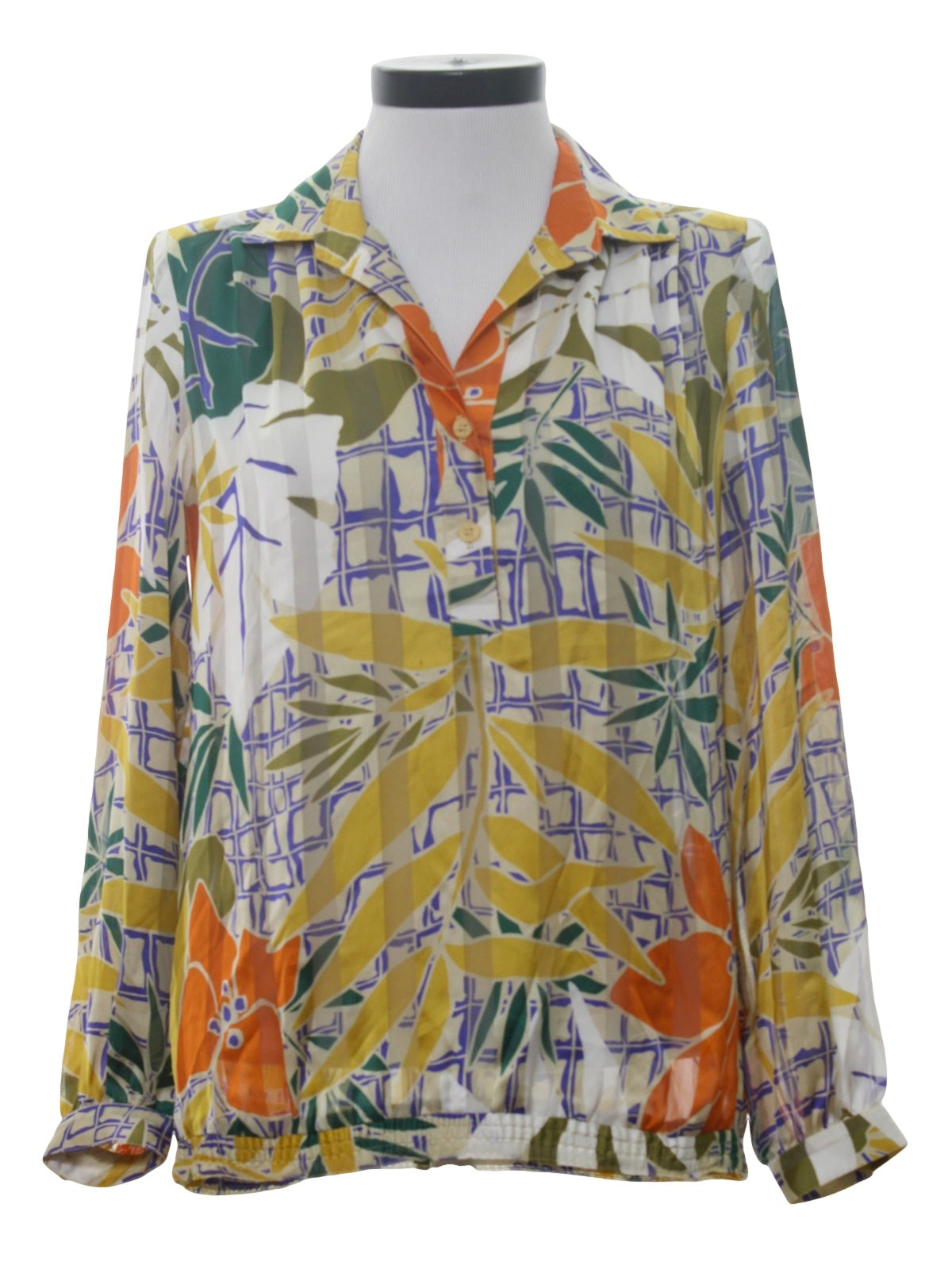 Womens Pleated Print Shirt
