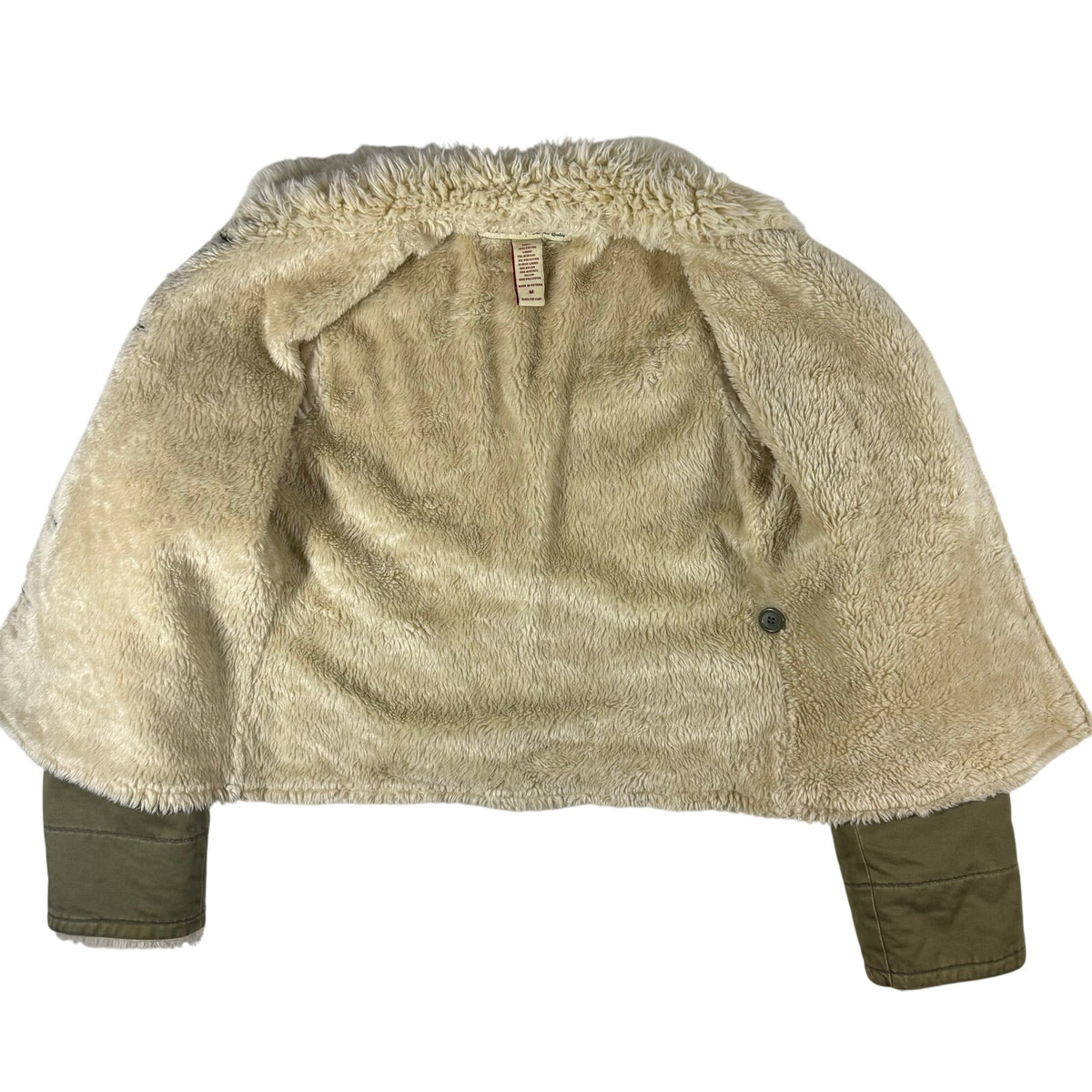 Vintages 2000s Women's Medium Abercrombie & Fitch Green Sherpa Lined Jacket