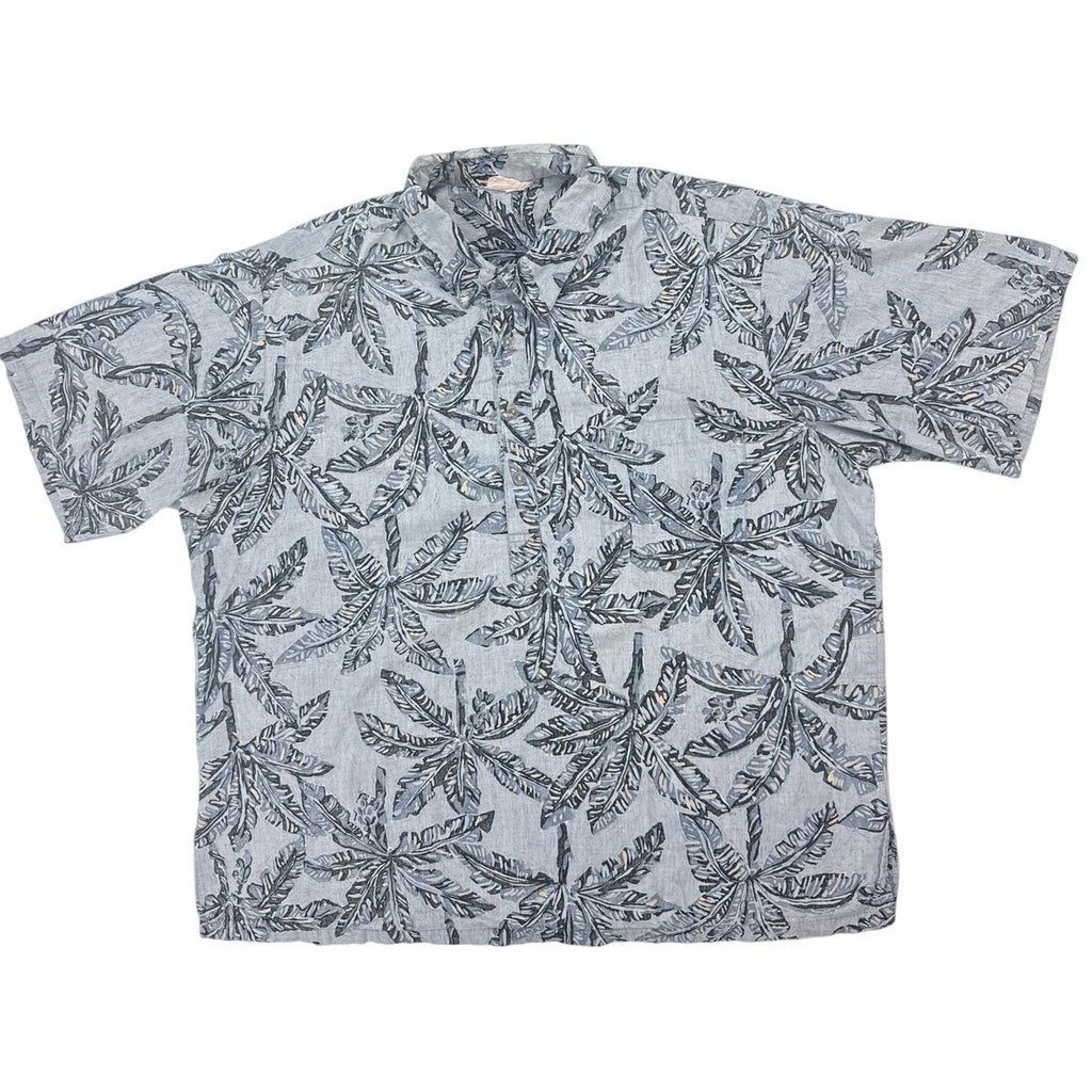 Vintage 80s Malihini Hawaii Men’s XL Blue Reverse Print Aloha Shirt