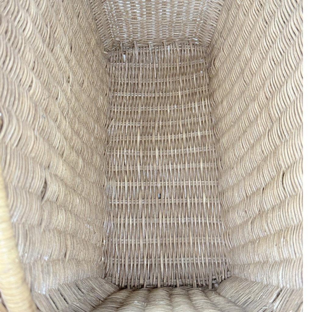 Vintage 80s French Country Wicker Basket Magazine Holder Basket Apple Accent