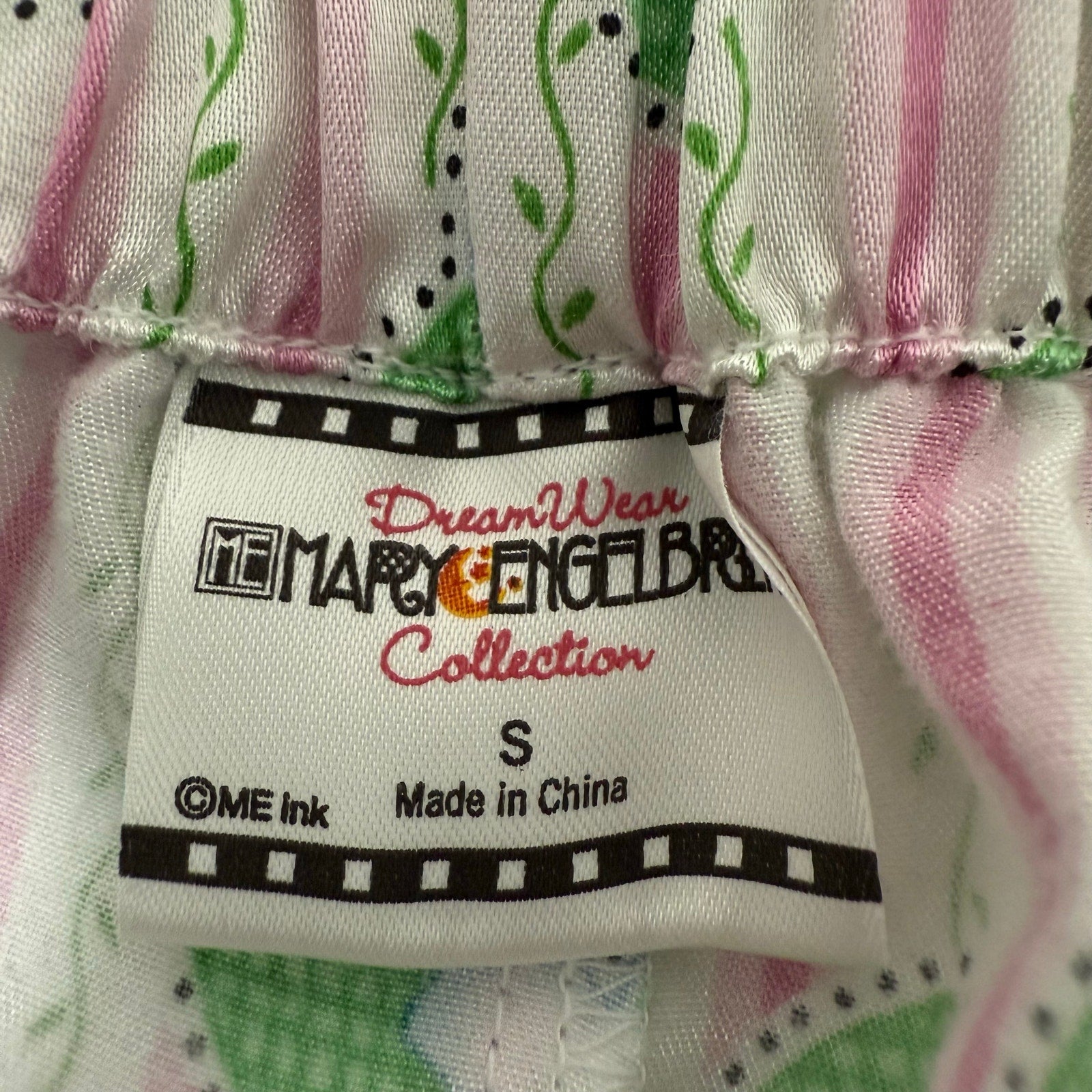 Vintage 90s Women's Small Pajama Set by Mary Engelbreit Floral Stripe Sleepwear