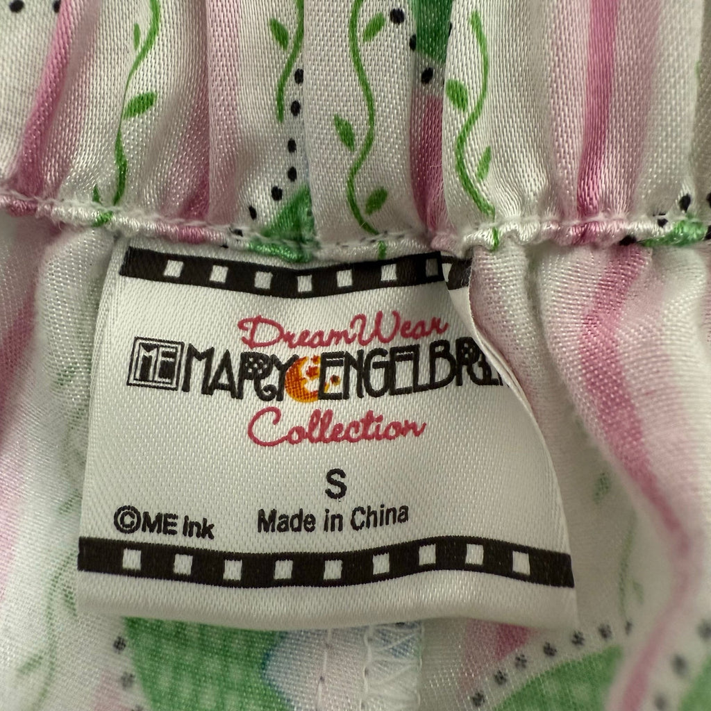 Vintage 90s Mary Engelbreit Pajama Set Women's Small Floral Stripe Sleepwear