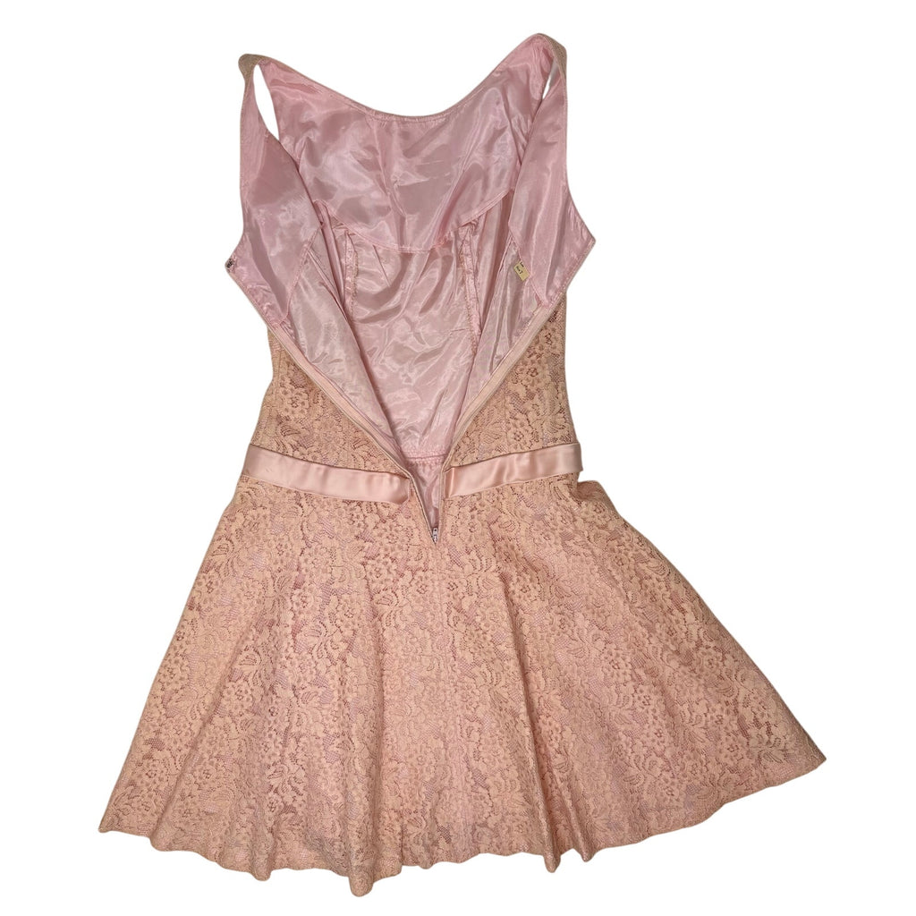 Vintage 60s Light Peach Pink A-Line Dress Women's Small Jr Theme NY Union Made