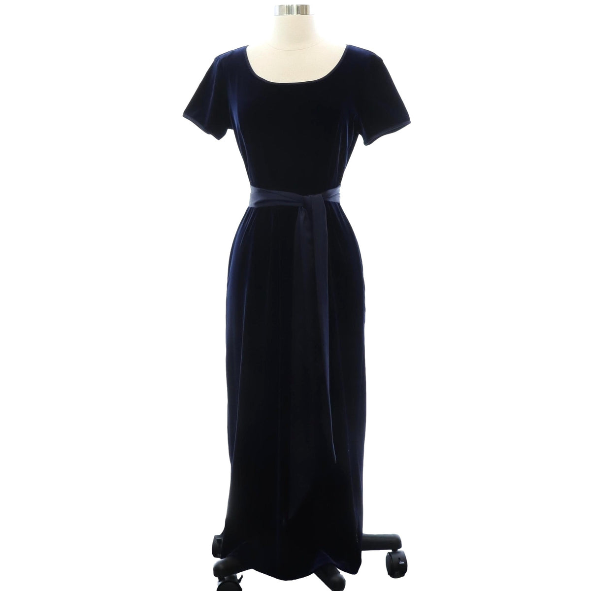 Vintage 90s Robbie Bee Royal Blue Velvet A-Line Maxi Dress Women’s Small