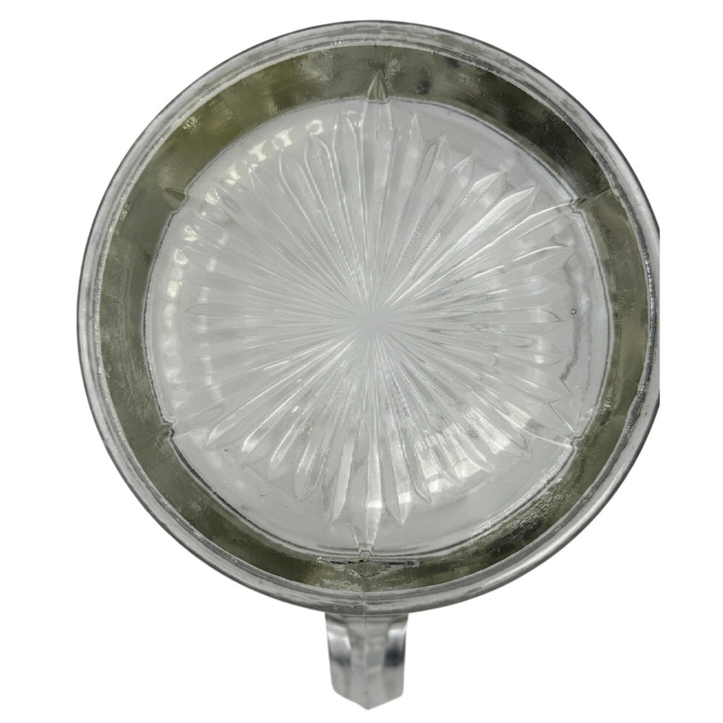 1930s Hazel Atlas Pillar Optic Clear Glass Water Milk Pitcher 6.5”