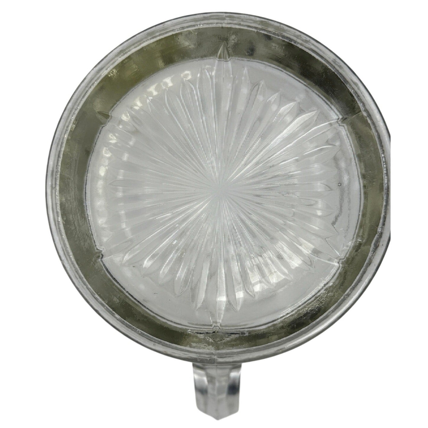 1930s Hazel Atlas Pillar Optic Clear Glass Water Milk Pitcher 6.5”