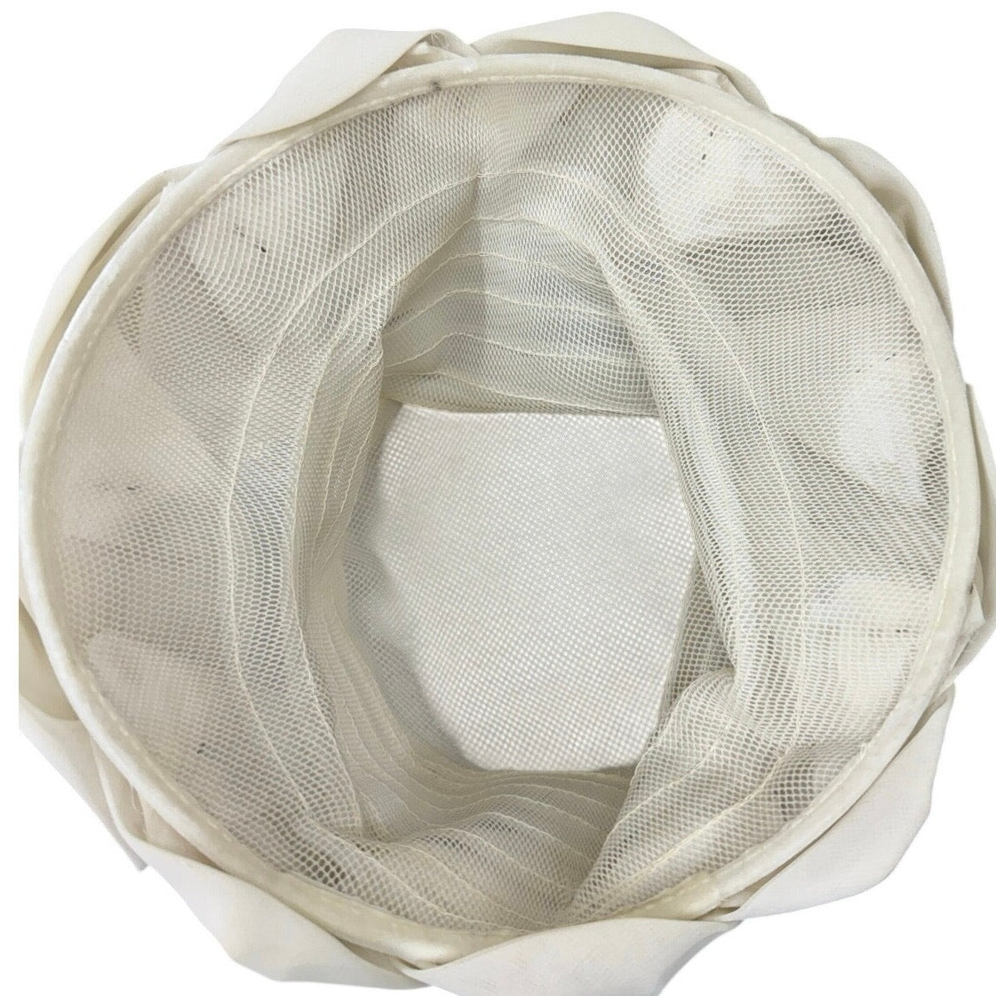 Vintage 1960s Cream Bow Cloche Hat Sheer Layered Brim Formal Church