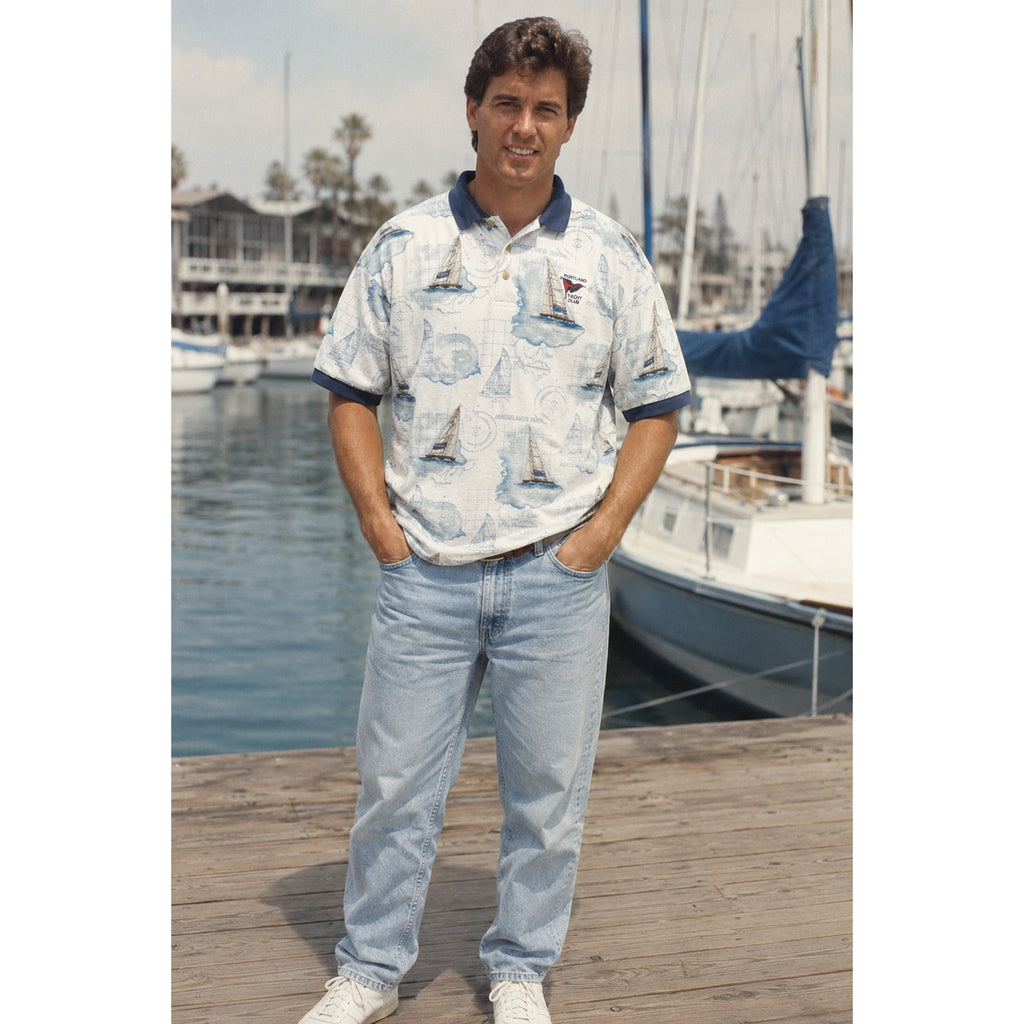 Vintage 2000 Bimini Bay Americas Cup Auckland Nautical Polo Shirt Mens Large