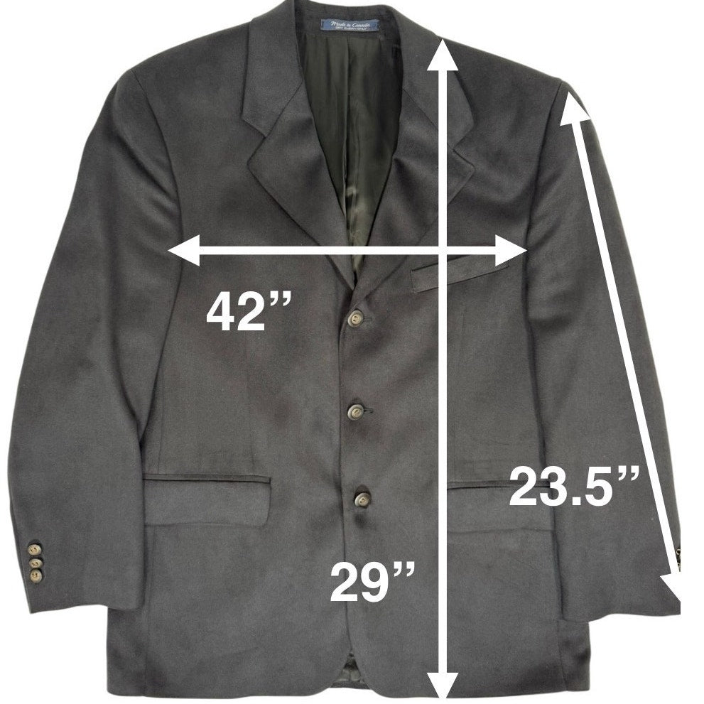 Vintage 90s Men's 42R Black Velour Blazer Jacket Lord & Taylor Fifth Ave