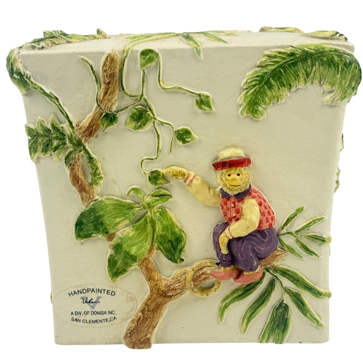 Valarr Hand Painted Tropical Monkey Rainforest Tissue Box Cover Jungle Decor
