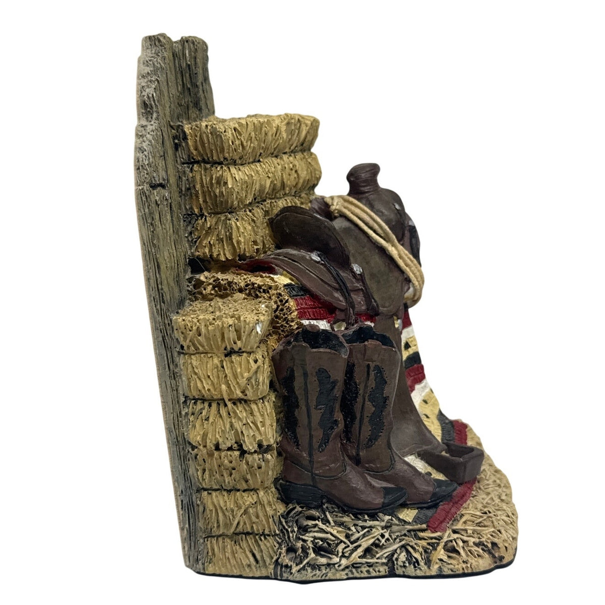 American Flag Cowboy Boot Saddle Bookends Pair Western Country Decor 6.25”
