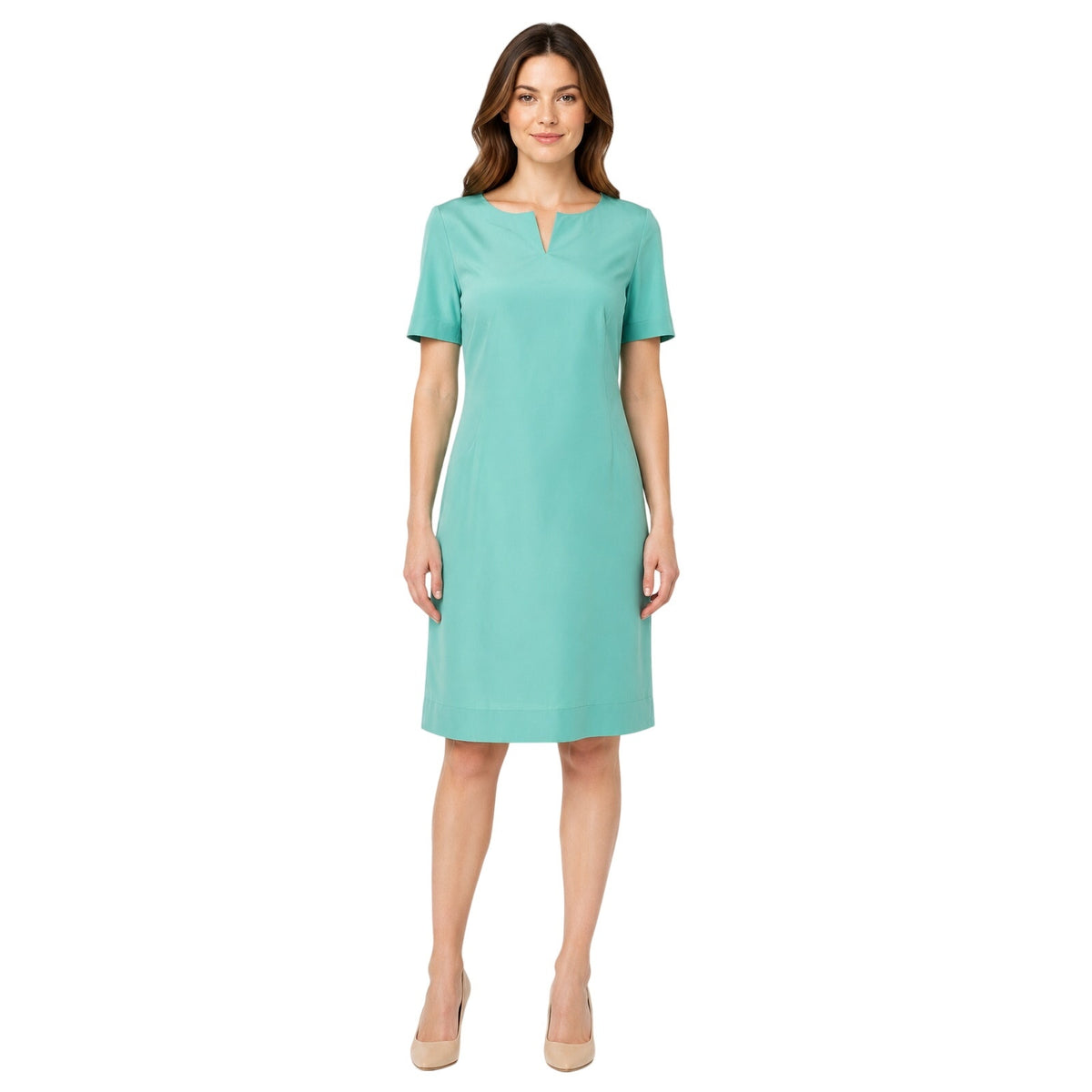 Vintage 1980s Mint Green Shantung A-Line Midi Dress Womens Small