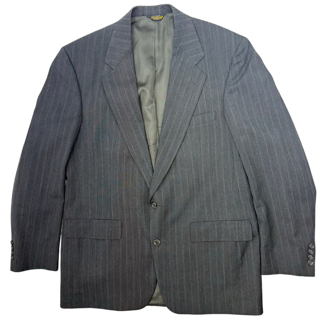 Vintage 90s Gray Wool Pinstripe Suit Men's Large 44R 38x30 USA Palm Beach