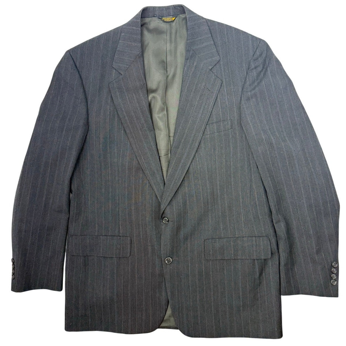 Vintage 90s Gray Wool Pinstripe Suit Men's Large 44R 38x30 USA Palm Beach