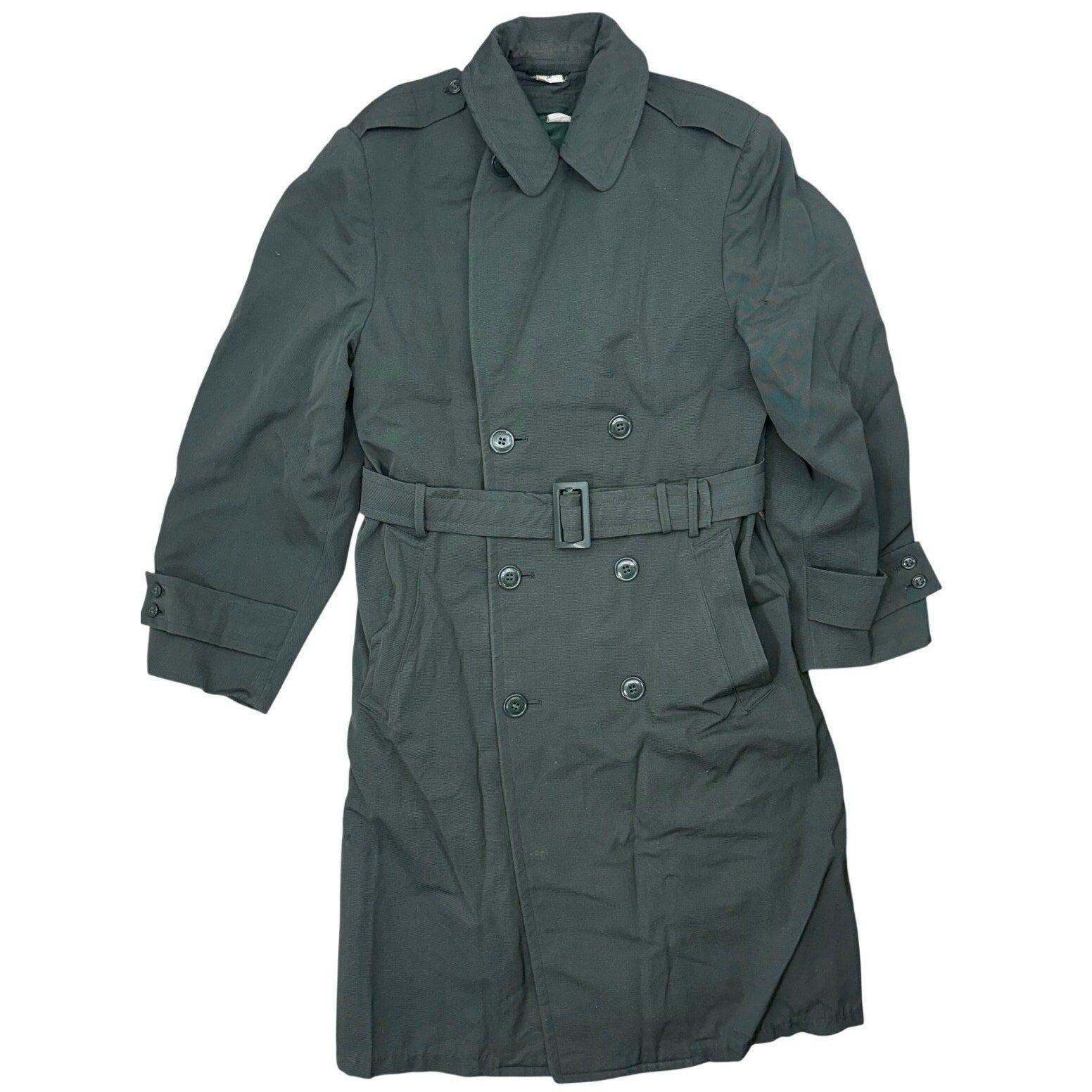 Vintage 70s Men's Small Military Green Trench Coat Removable Liner 34L USA