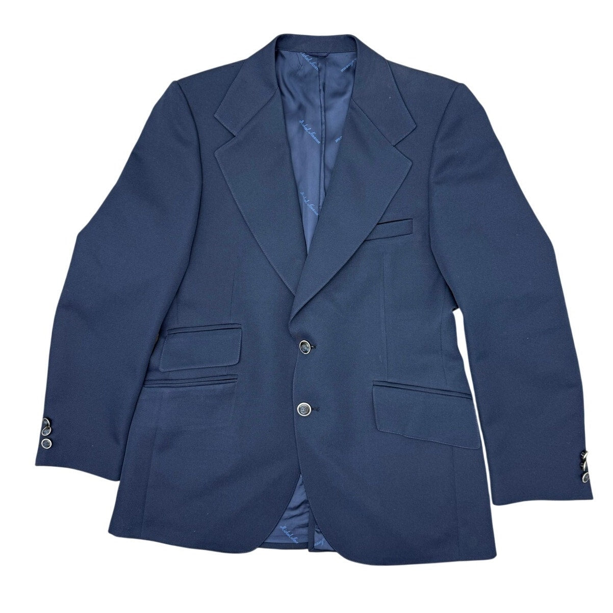 Vintage 70s Ratner & Ratner Michael Novarese 3 Piece Suit 38R Navy