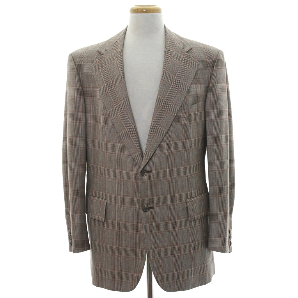 Vintage 70s Hickey Freeman Rosenblatts Brown Windowpane Wool Blazer Men's 42"