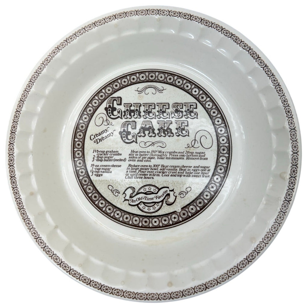 Vintage 70s Royal China Cheesecake Recipe Plate USA Oven Safe Dish