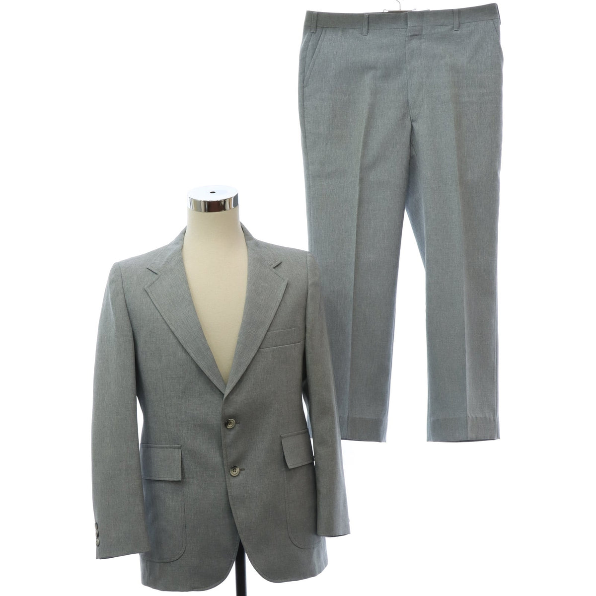 Vintage 80s Quaa JCPenney Gray 70s Style Disco Suit Men’s 42R 36W