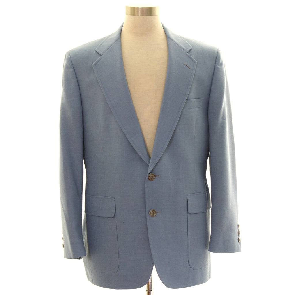 Vintage 70s Hart Schaffner Marx Blue Wool Blazer Sport Coat Men's Large 42R