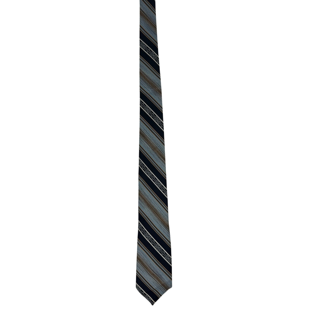 Vintage 90s JCPenney Classic Styling Striped Tie Blue Gray 57” Necktie
