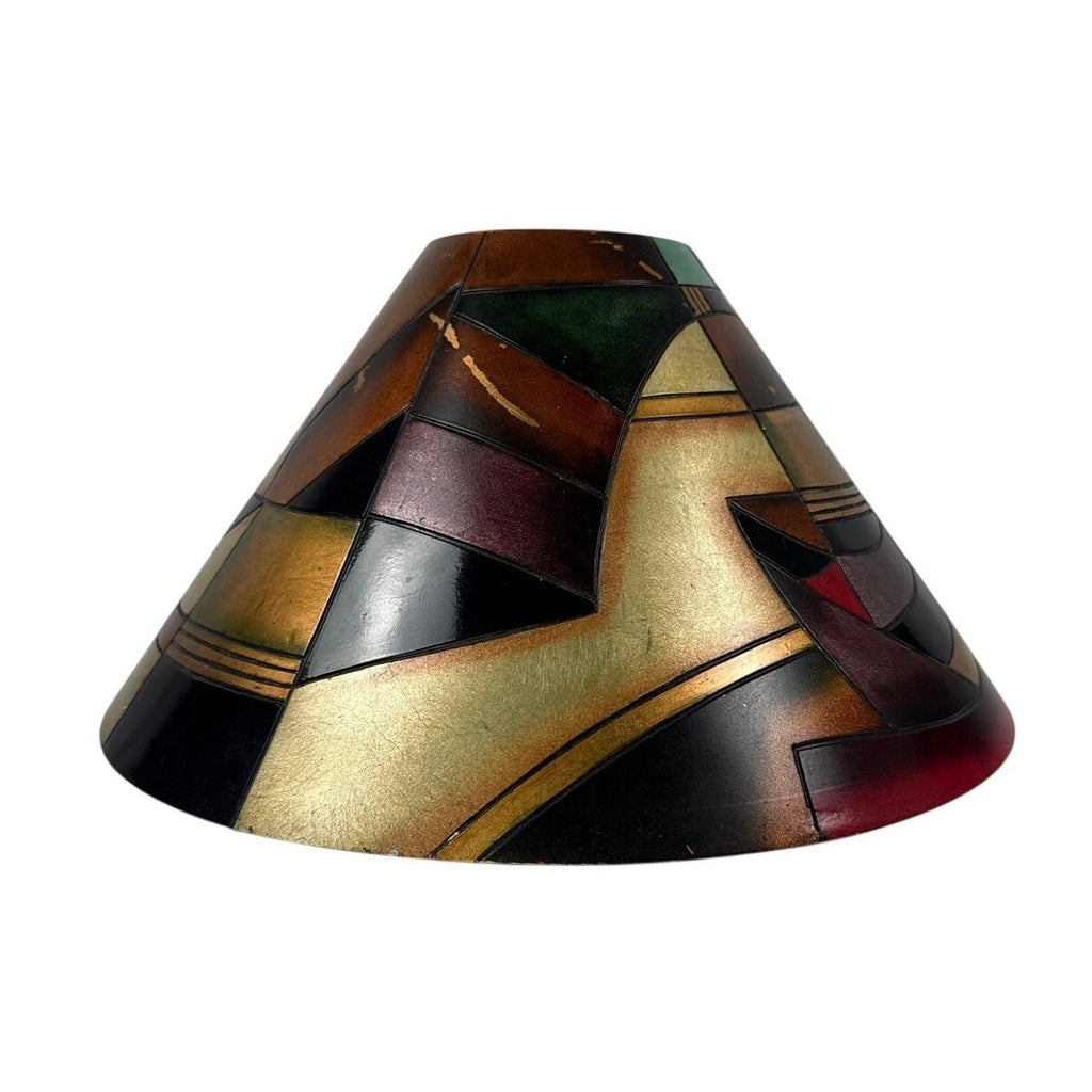 Vintage 80s Alexander Kalifano Post Modern Geometric Art Deco Lamp Shade 17.5”