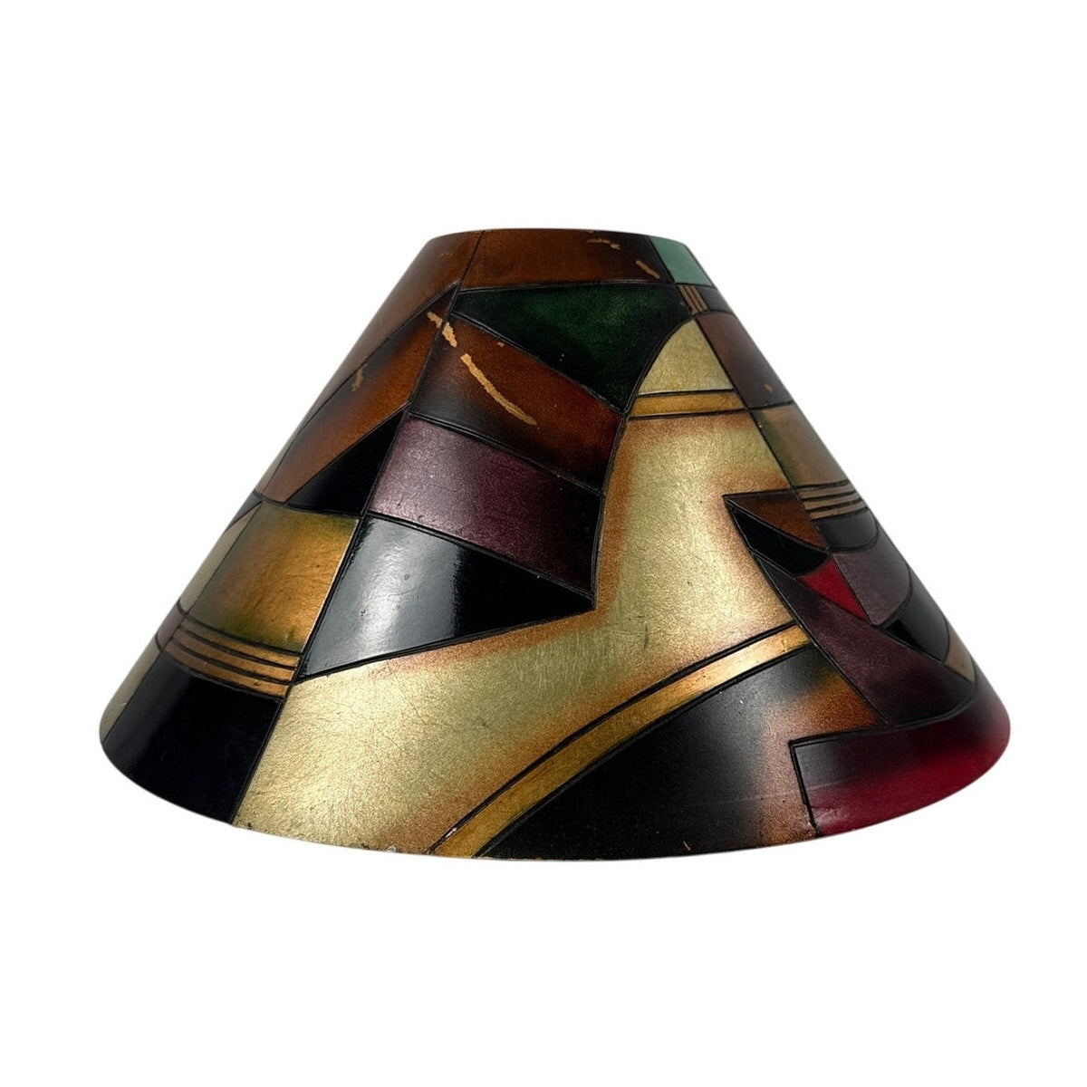 Vintage 80s Alexander Kalifano Post Modern Geometric Art Deco Lamp Shade 17.5”
