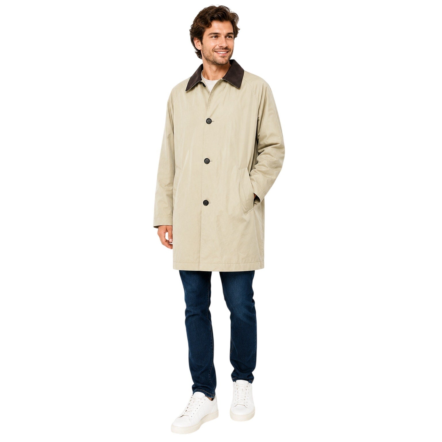 Vintage 90s Liz Claiborne Men’s Large Beige Car Coat Removable Liner 48” Chest