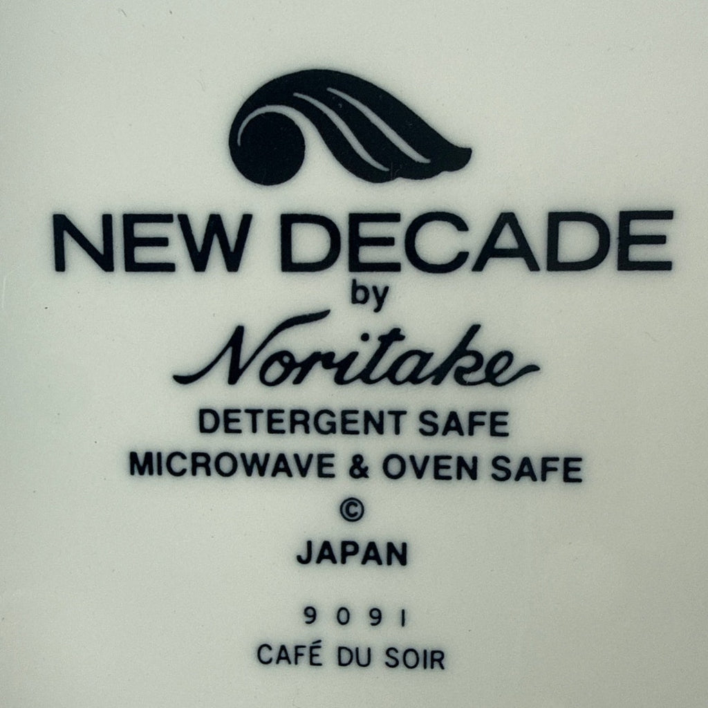 Vintage 1980s Noritake New Decade Café du Soir Dinner Plates 10.5" Set of 6