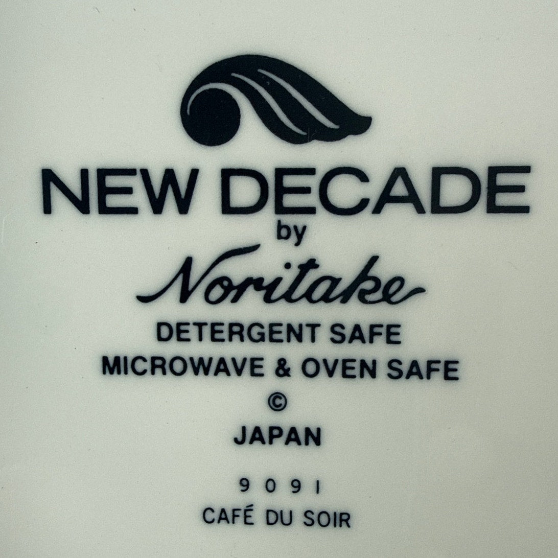 Vintage 1980s Noritake New Decade Café du Soir Dinner Plates 10.5" Set of 6