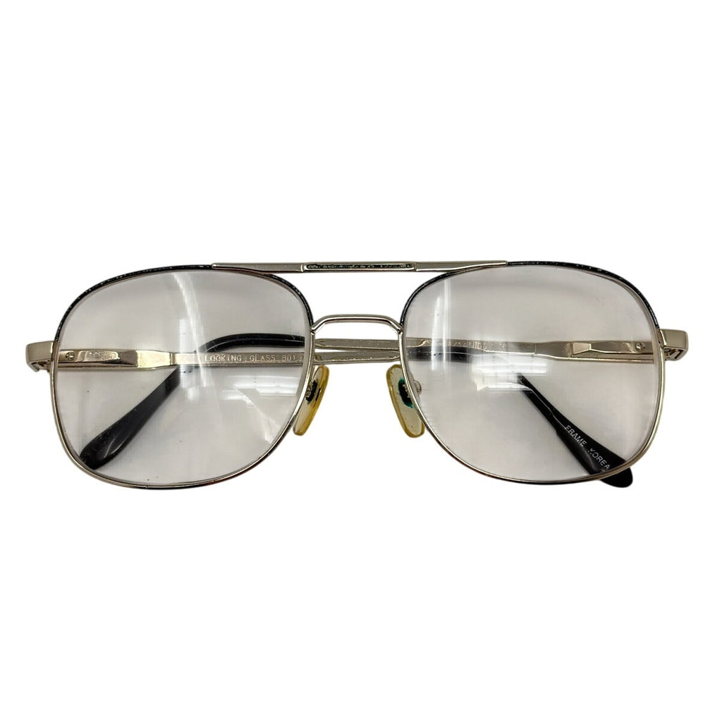Vintage 1980 Men's Frames Looking Glass 8019 Aviator Eyeglass Frames Korea 56-18