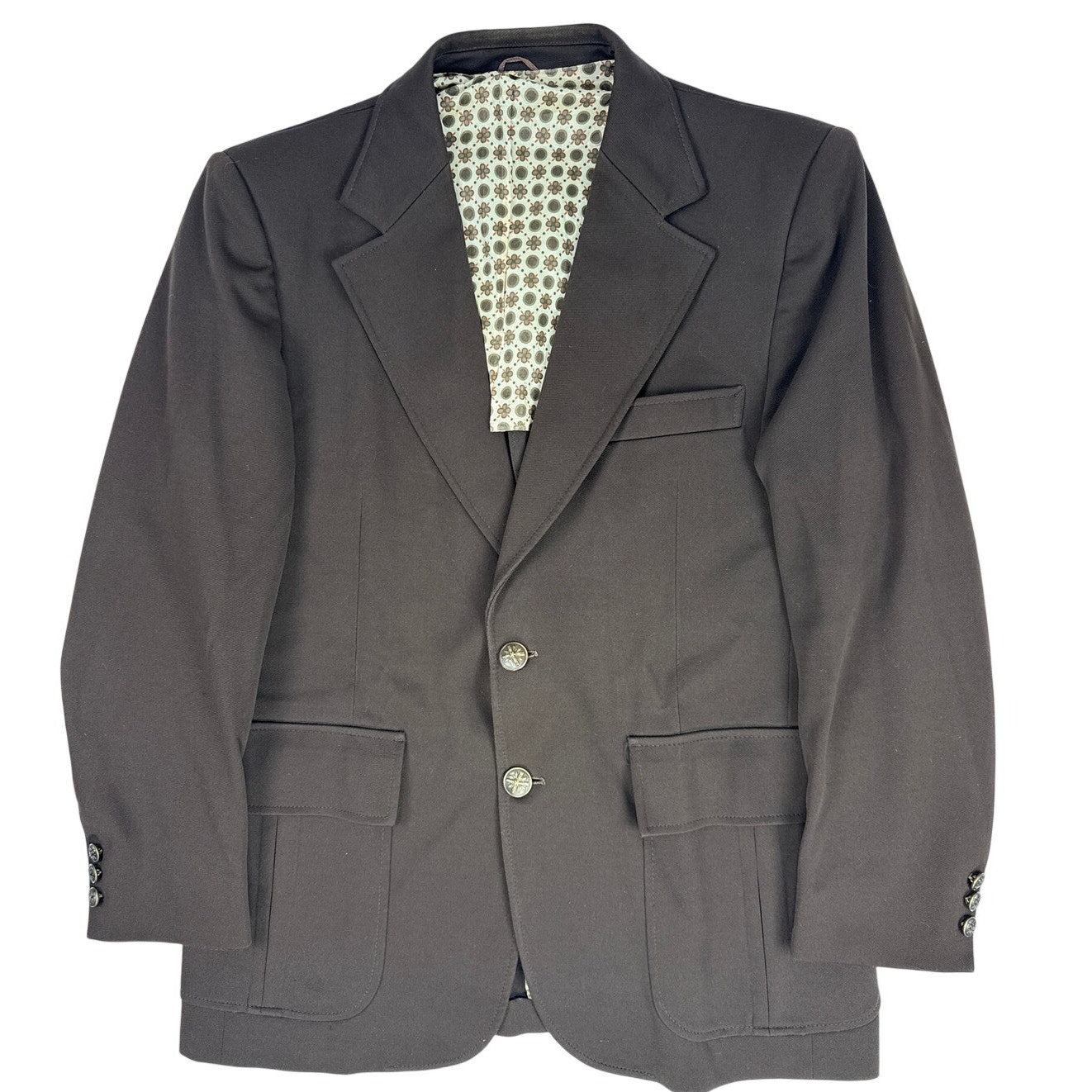 Vintage 70s JCPenney Brown Polyester Knit Blazer Sport Coat Men's 42 Chest