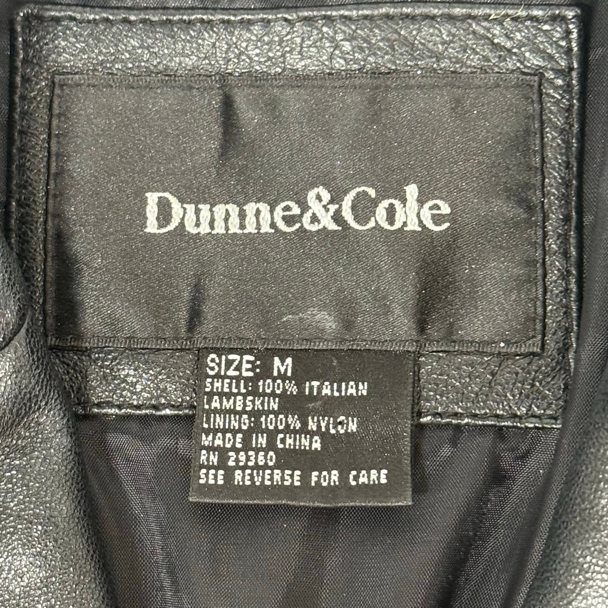 Vintage 90s Women's Medium Black Lambskin Leather Jacket Dunne & Cole